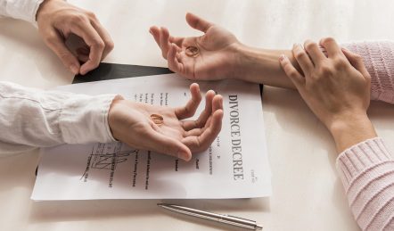man and woman filing for online divorce