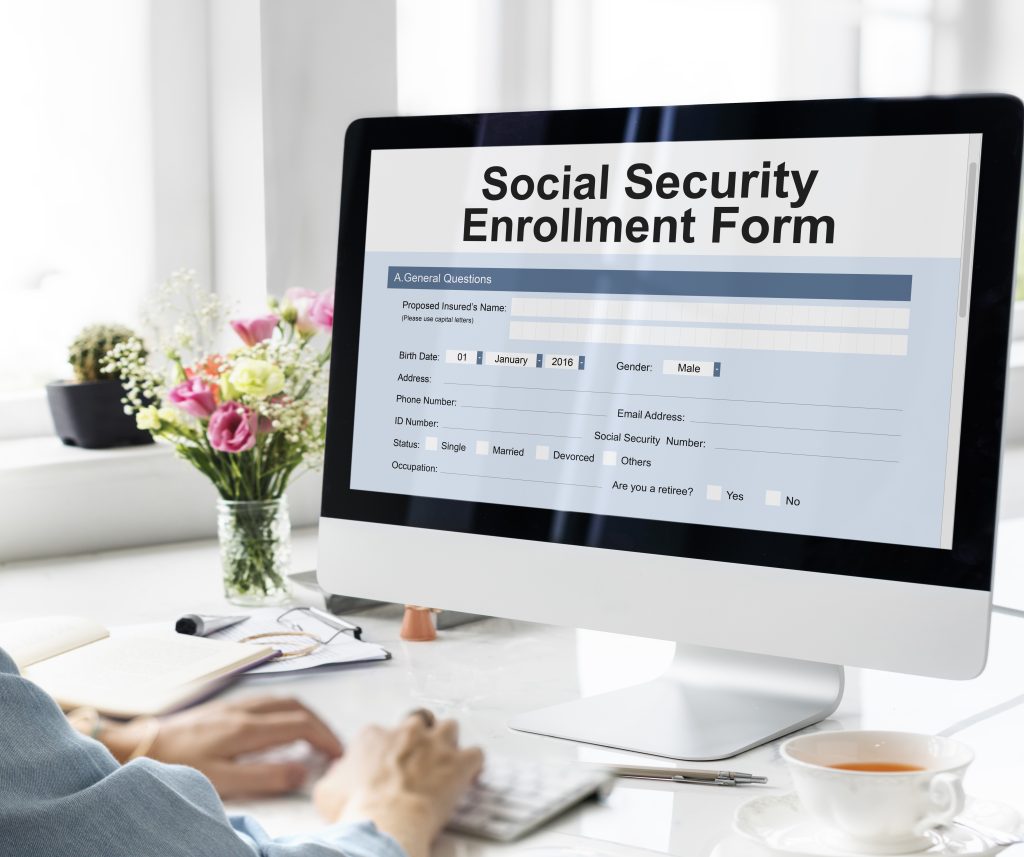 Social Security enrollment form concept